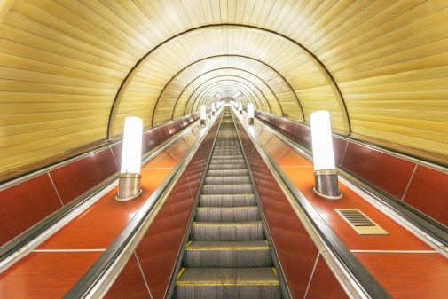 Moscow Metro Subway Escalator Russia