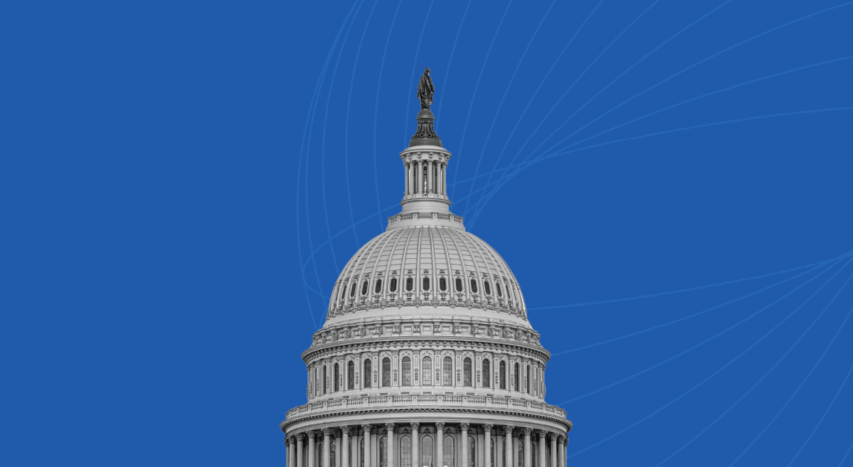 Image of US Capitol evoking data flow