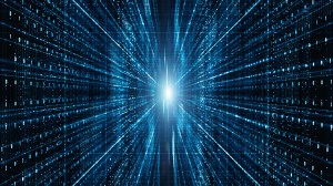 Abstract digital data and code matrix.